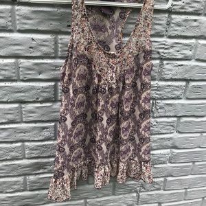Sheer paisley tank top